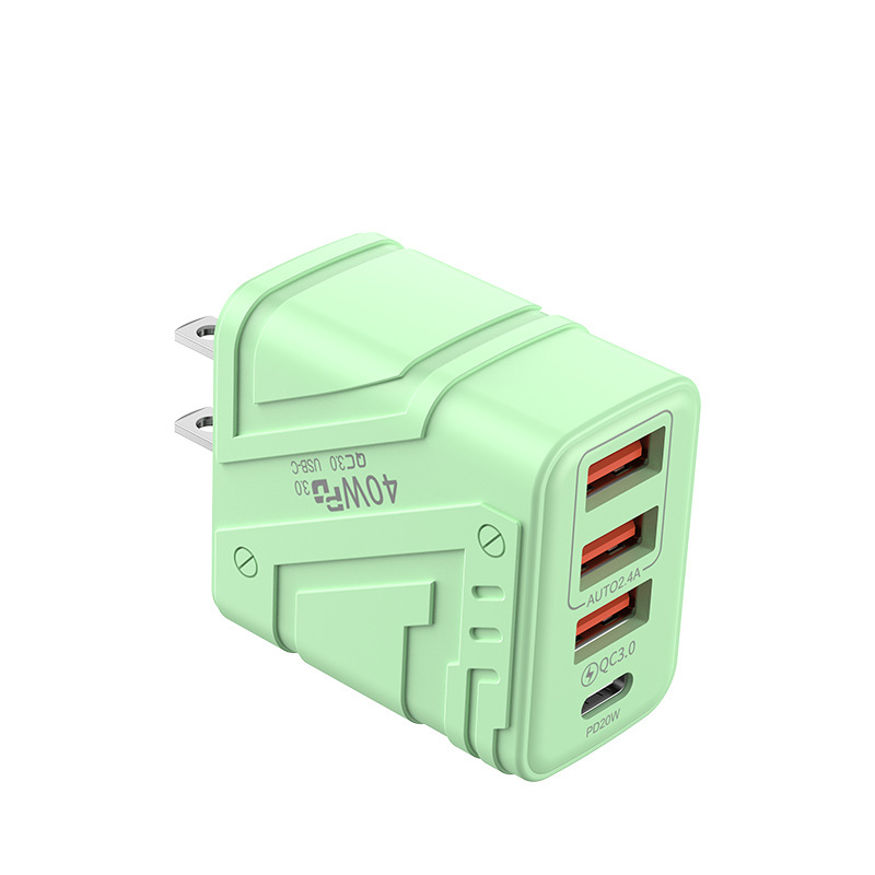 3USB+PD携帯電話充電器、マルチUポート、ヨーロッパおよびアメリカ標準、英国標準、4ポート急速充電ヘッド、新しいプラグを越境供給|undefined