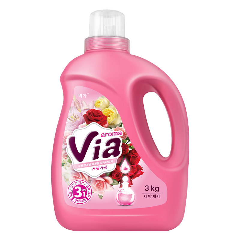 Korean Imported Wei Ya Essential Oil Fragrance Laundry Detergent Flower Whisper 3kg Antibacterial, Mite Removal, Clothing Protection, Long-Lasting Fragrance