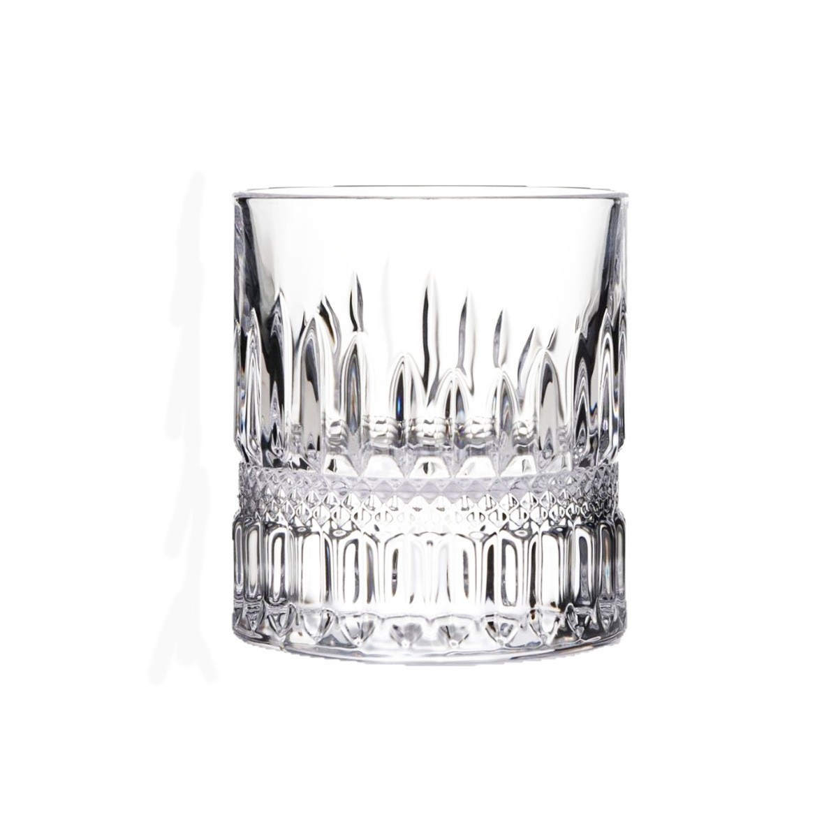 Vaso de whisky en relieve al por mayor con fondo grueso grabado vaso de vino de licores clásicos vaso de vidrio de bar casero