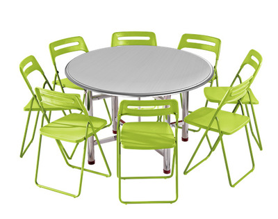 汇和乐不锈钢餐桌圆形餐桌户外餐桌椅折叠餐桌