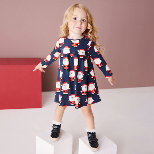 Little maven autumn European and American children's skirt long-sleeved girls' dress cute home pure cotton children's skirt