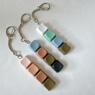 Cross-border one-word decompression key Macaron key cap mechanical keyboard finger pinch decompression key key chain toy