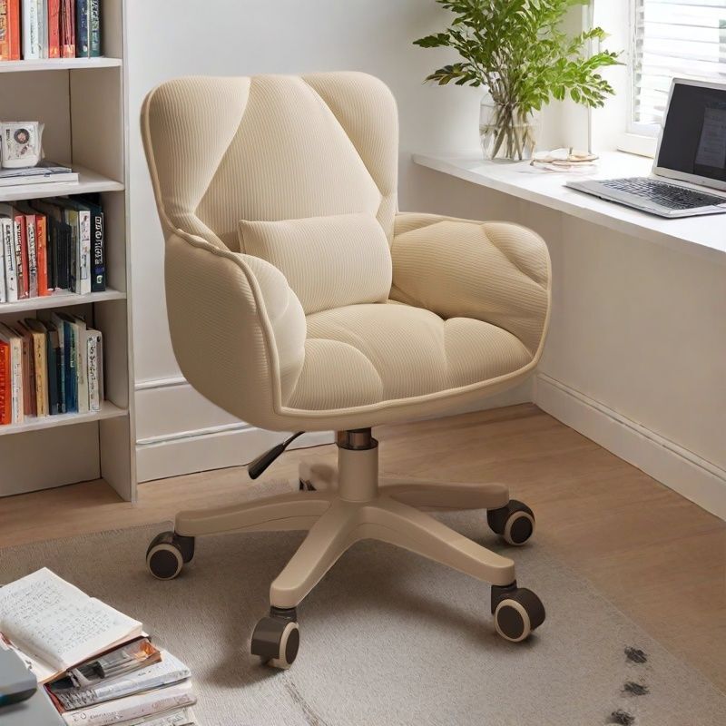 Computer Chair, Comfortable Long-Sitting Chair with Backrest, Office Chair, Home Use, Girls' Bedroom Makeup Chair, Adjustable Swivel Chair, Gaming Chair