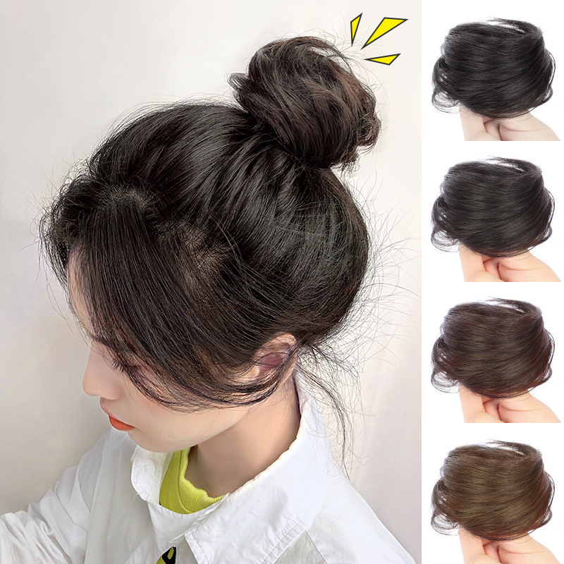 Spot wholesale wig real ball head women's Korean realistic wig hair ring lazy Chinese clothing antique wig bag