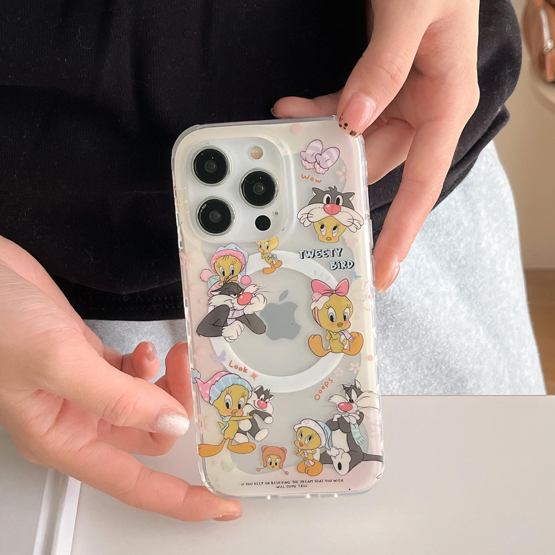 imd 大穴磁気吸引楽しいアヒルシェイクマグネット吸引付き Apple 16promax 携帯電話ケース 15 に適しています