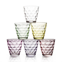 创意炫彩喷色雨点玻璃杯六件套活动促销礼品可定制颜色logo