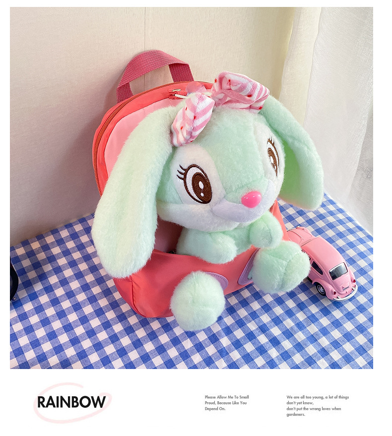 New children's backpacks, cute rabbit dolls, student kindergarten schoolbags, creative baby plush backpacks, printed undefined