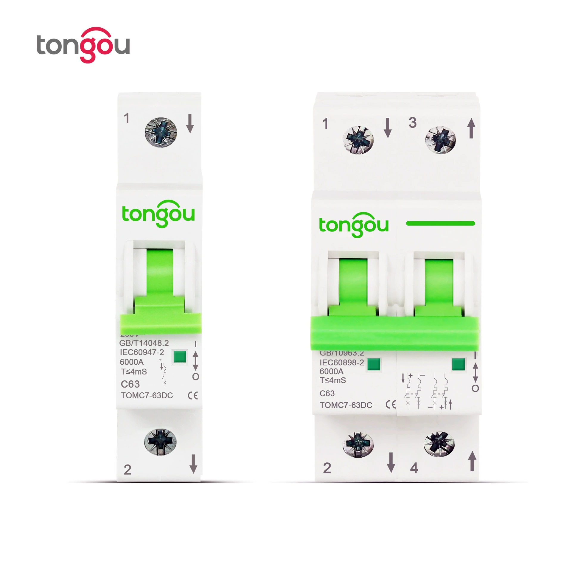 PV DC DC небольшой автоматический выключатель 1P2P4P солнечной 63A DC воздушный выключатель PV микро-сломанный MCB трансграничный