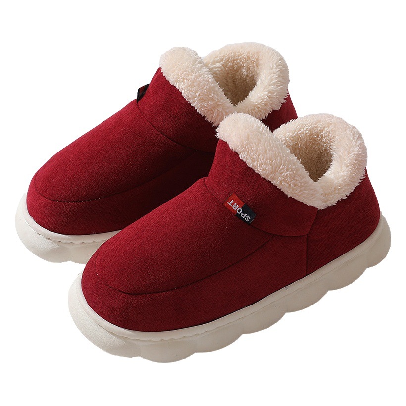 2024 spot de comercio exterior transfronterizo zapatos de algodón viejos hombres y mujeres ropa exterior de invierno tacón de bolso más terciopelo interior cálido zapatos de algodón de suela gruesa hombres