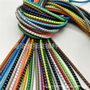 in stock 2/2.5/3MM color reflective jump point elastic rope elastic band round rubber shoelace accessories