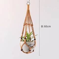 Cross-border flower pot net basket Bohemian Ins style hanging basket set of 3 handmade cotton rope wholesale decoration