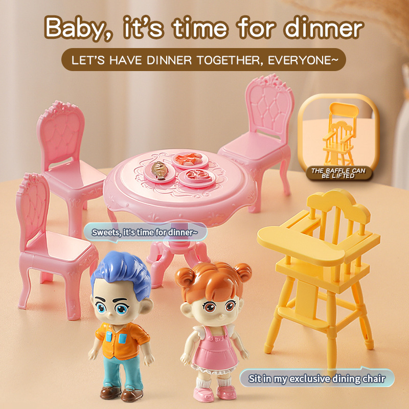 Cross-Border DIY Artificial Mini Miniature Food Player Furniture Piano Dresser Swing Beach Set Toys Wholesale