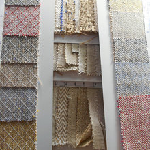 新款亚麻棉混纺编织布 提花粗纺黄麻交织鞋帽箱包袋布工艺品面料