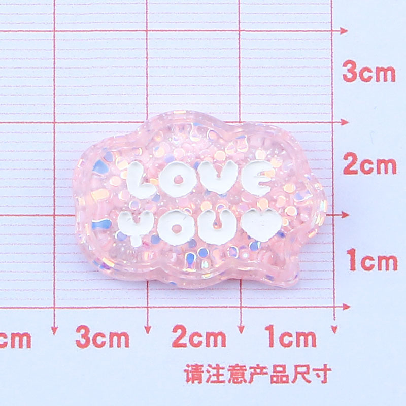 Nueva lentejuelas inglés palabra marca creativa crema pegamento material DIY epoxi teléfono caso horquilla accesorios para el cabello resina al por mayor