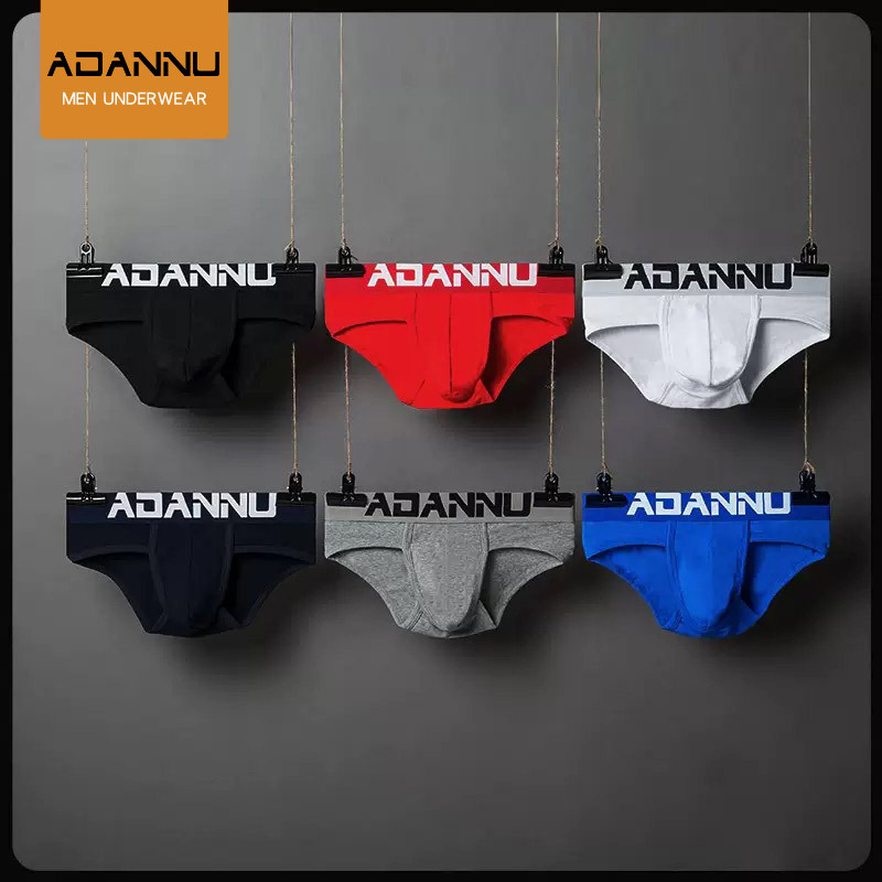 Solid color breathable thin briefs men's home underwear men's foreign trade hip cross-border sports underwear AliExpress