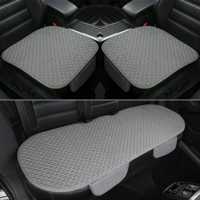 Lingyu Langxing Lingdu Langyi, Four Seasons Pad - gray-three-piece-set-linen-cushion-five-seat-car