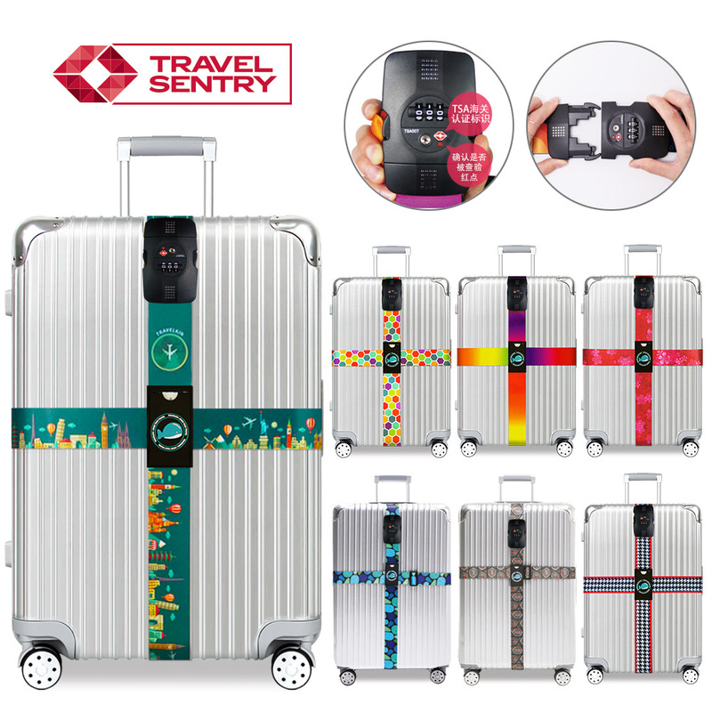 Amazon Cross Luggage Straps Tsa Customs Code Lock Straps Packing Straps Straps Luggage Lock Straps