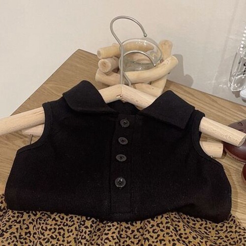 Baby Girls Summer Top with Backless Strap, Trendy and Fashionable Children's Individual Style Korean Version, Viral Solid Color Polo Shirt