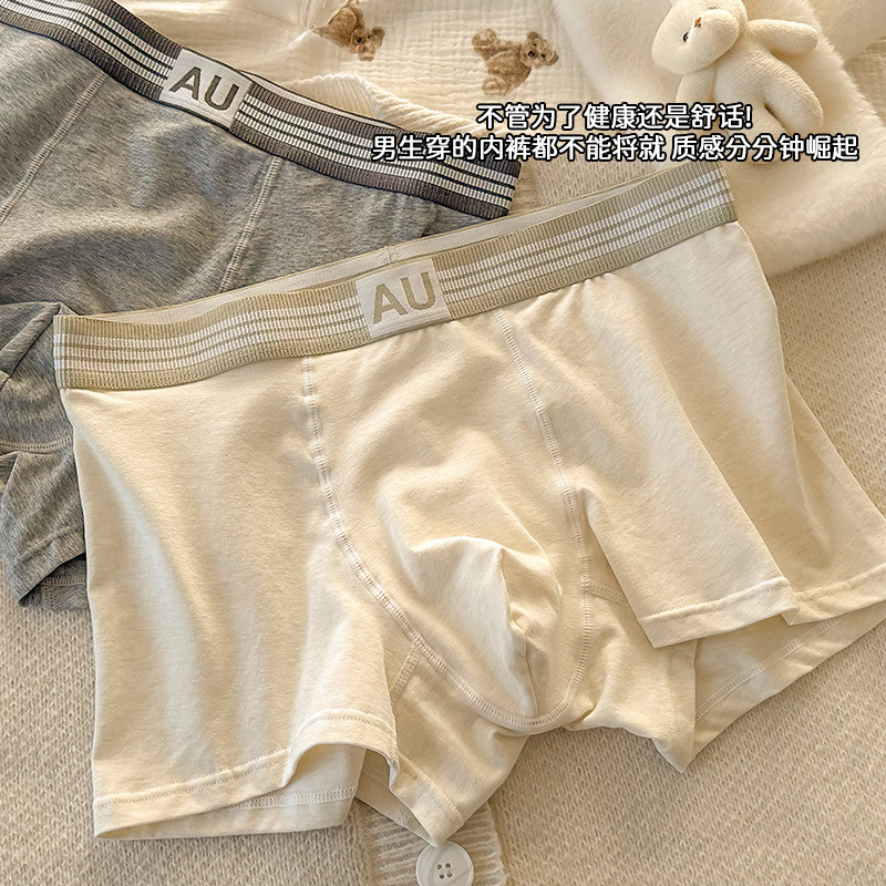 Men's Underwear Pure Cotton 10A Antibacterial Breathable Boys' Seamless Cotton Crotch Boxer Shorts 2025 New Style