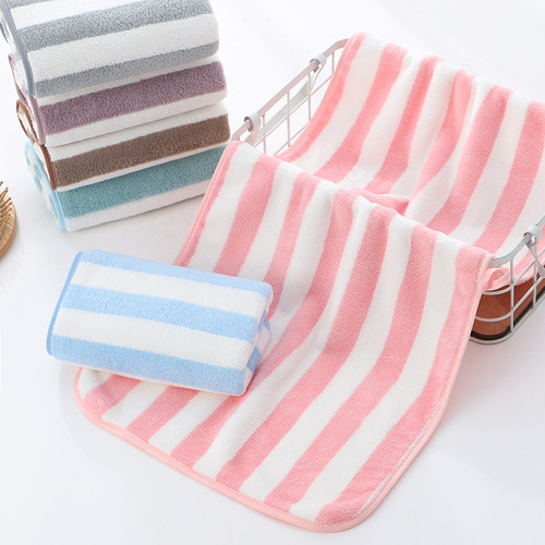 Warp knitted coral velvet towel household thickened face towel soft water absorbent quick dry adult bath towel gift towel wholesale