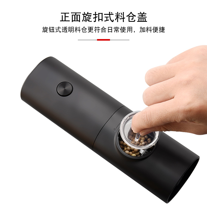 Acero inoxidable amoladora eléctrica inalámbrica inducción de la gravedad molinillo de pimienta cocina sal marina condimento especias molinillo