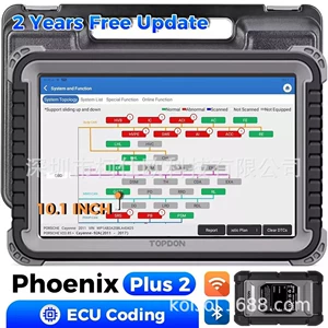 TOPDON Phoenix Plus 2 Car Diagnostic Tool Supports Online Programming Overseas Version