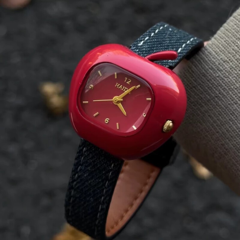 New Fashionable Niche Design Apple-Shaped Elegant and Versatile Women's Quartz Watch for Cross-Border Live E-Commerce