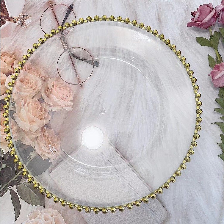 Foreign trade wedding hotel party disposable Christmas craft decoration plastic plate charger plate