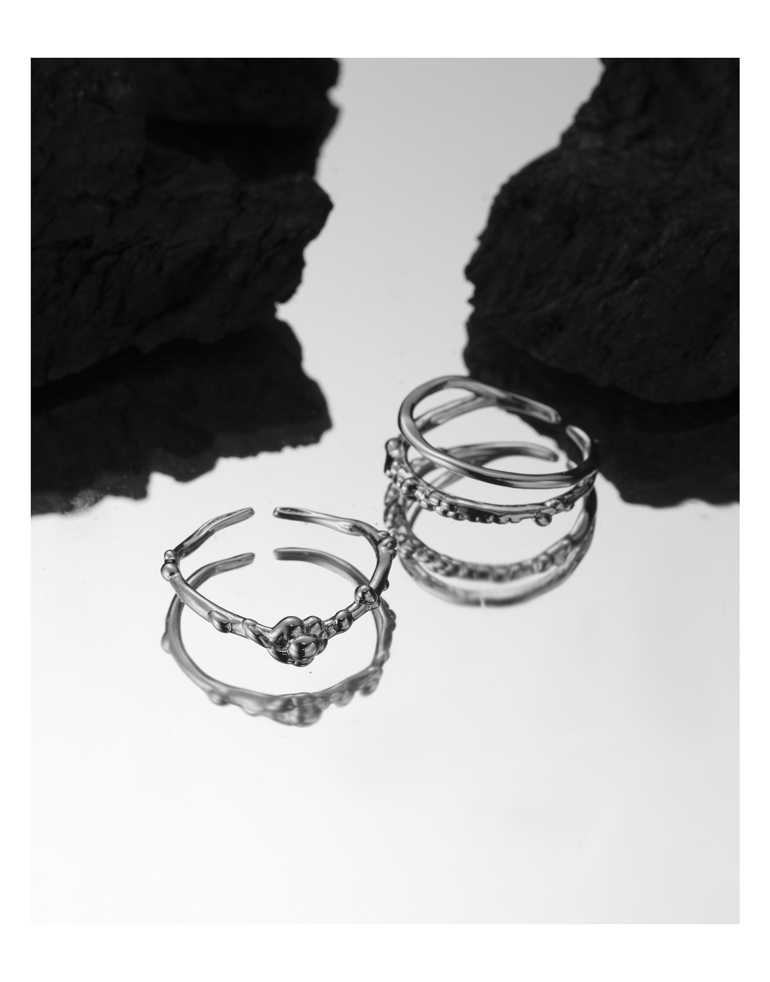 Simple Style Geometric Copper Plating Rings