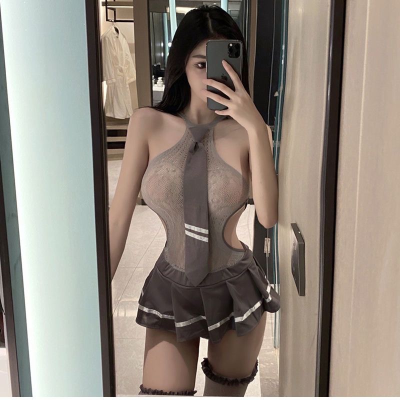 Suspend sexy lingerie sexy don't take off temptation student conjoined net JK skirt SAO passion uniform suit SAO 5709