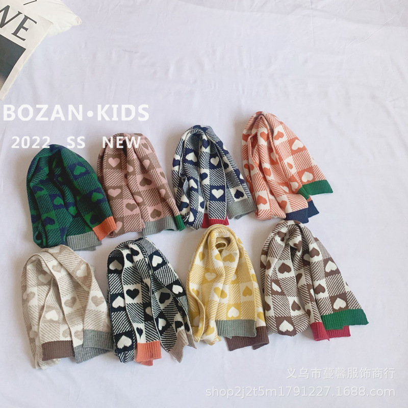 Brand children's knitted scarf