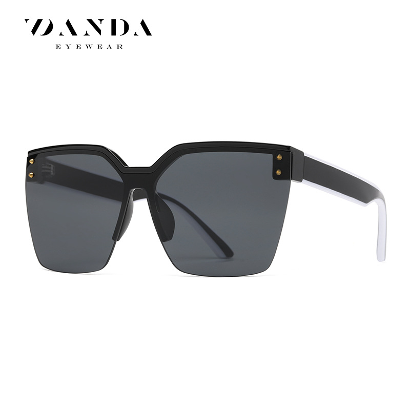 Transmisión en vivo nuevas gafas de sol 6505 moda personalizada gafas de sol sin marco Internet Celebrity Street shooting gafas de sol de Marco grande de las mujeres