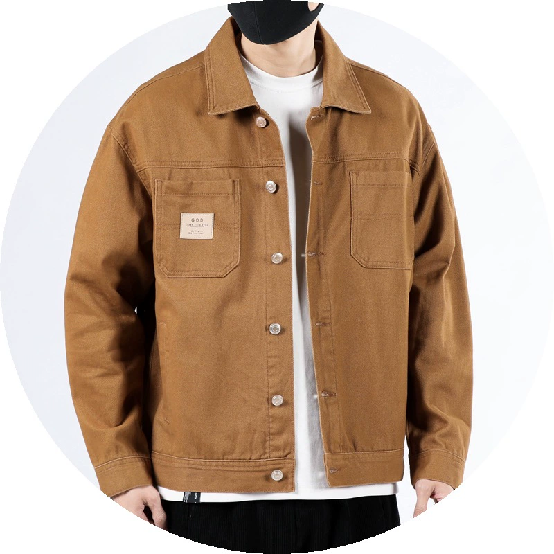 Demi-season denim cotton jacket, oversize