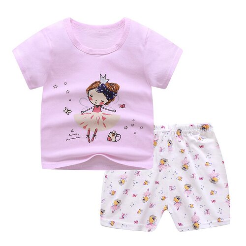Children's T-shirt Summer Infant Boys and Girls Baby Cotton Short Sleeve Shorts Set Baby Half Sleeve