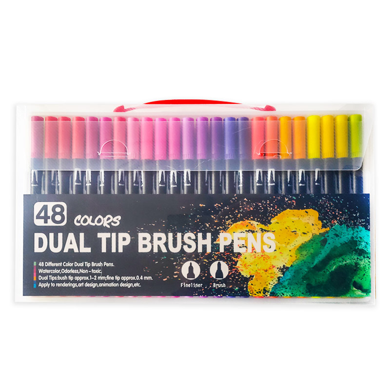 Amazon transfronteriza de doble cabeza acuarela pluma suave cabeza marcador arte gancho pluma 12/100/120/132 traje de color