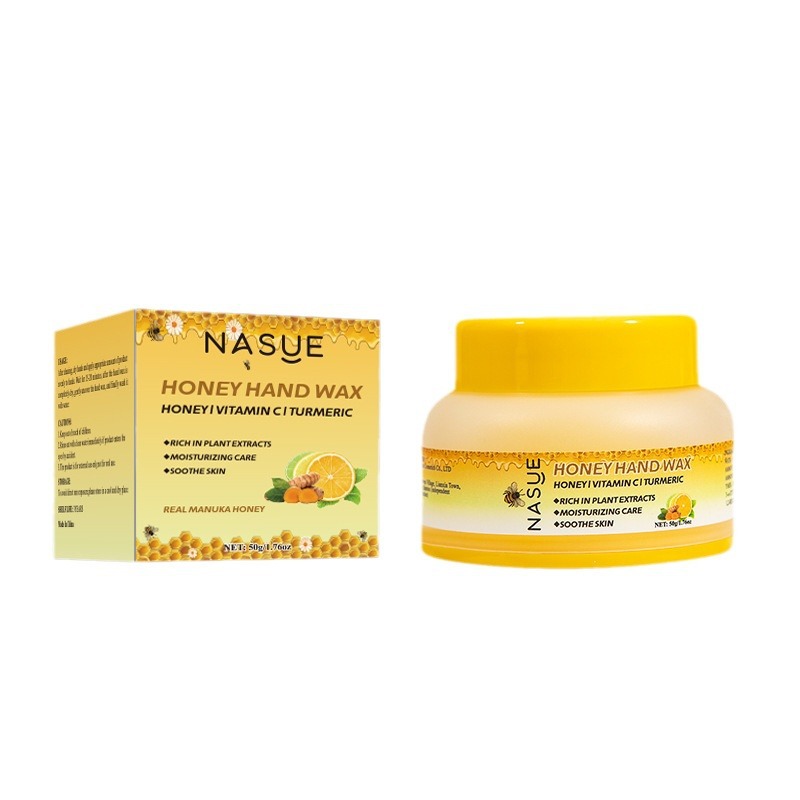 Máscara de mano Leche miel Peel Off Hand Wax Transfronterizo Inglés envasado miel cera de mano 50