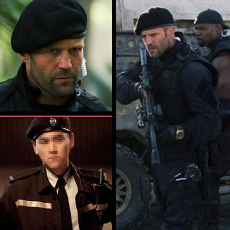 Transfronterizo lana nueva boina hombre y mujer al aire libre muestra cara pequeña seguridad al aire libre batalla cuadrada marina boina