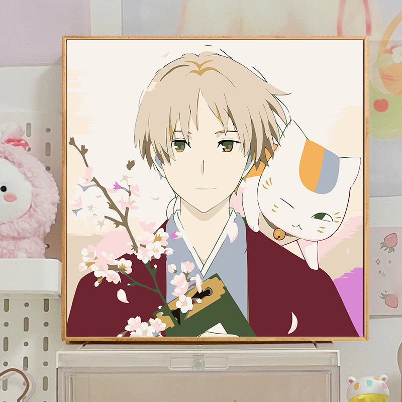 宮崎駿デジタル油絵DIY手描きぬりえ夏目友人帳ポニョ二次元アクリル画インスタ風|undefined