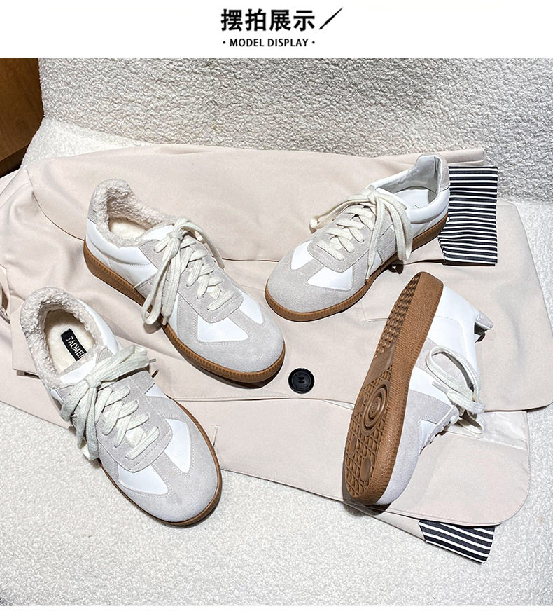 Giày sneaker nữ da thật cổ thấp phong cách tối giản, đế cao su chống trượt — V2 lót nhung, V2 một lớp bên trong chi tiết 22