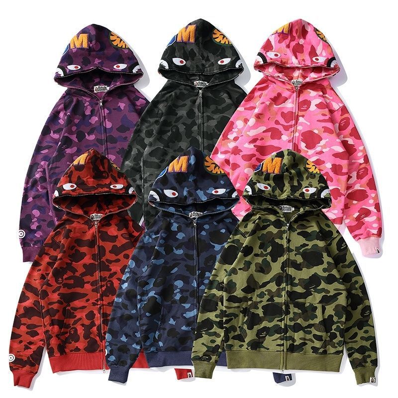 Cross-Border Dropshipping Wholesale Direct from Manufacturer Bp Shark High-End Version Hoodie Jacket Trendy Brand Camouflage