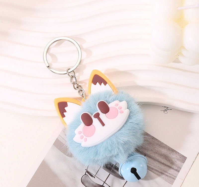 新しい模造レッキスウサギの毛皮の小さなギフトベルラッキーキャットペンダントかわいいぬいぐるみペンダント車のキーホルダーバッグペンダント|undefined
