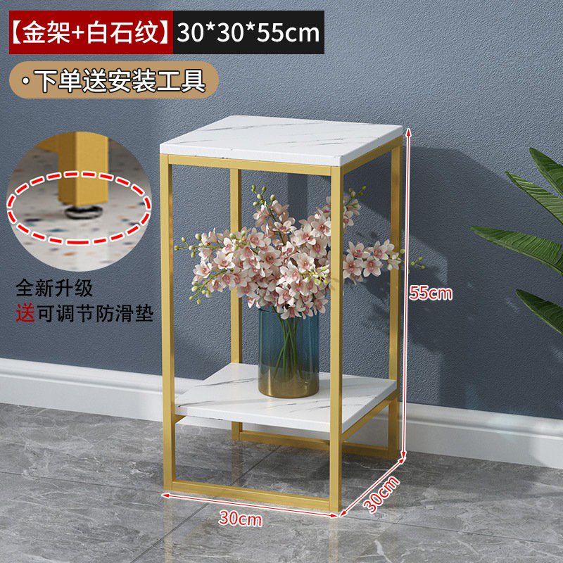 (핫 세일) 골드 프레임 + 화이트 스톤 패턴 30*30*55 대담한 프레임 두꺼운 데스크탑