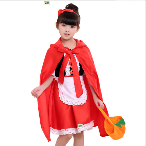 Halloween children's costumes for girls baby cosplay Little Red Riding Hood performance girl clothes princess dress costumes