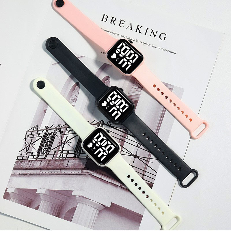 2022 new button sports watch Y1LED electronic watch simple square trend primary and secondary school students couple watch