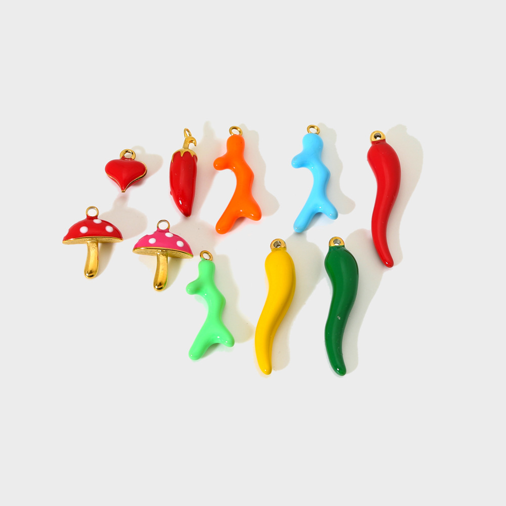1g Weight 0.03µm-0.05µm Gold Plating Thickness PVD Coated Gold Plating Process Pendant Jewelry Making Type 5.5*29mm, 5*9mm, 8*10mm Jewelry Making Size 18K Gold Plated Plating Material 1 Piece Quantity 304 Stainless Steel Material Heart Shape, Coral, Mushroom, chili Pattern IG Style, Cute Style Enamel Craft 1 Piece 5.5*29mm 5*9mm 8*10mm 304 Stainless Steel 18K Gold Plated Heart Shape Coral Mushroom Polished Pendant DIY Ornament Accessories 11