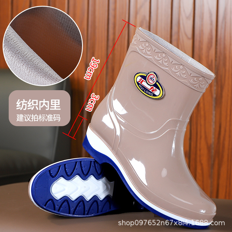 Factory Direct supply rain boots Women's waterproof shoes adult water boots fashion short non-slip rubber shoe cover rain boots wholesale