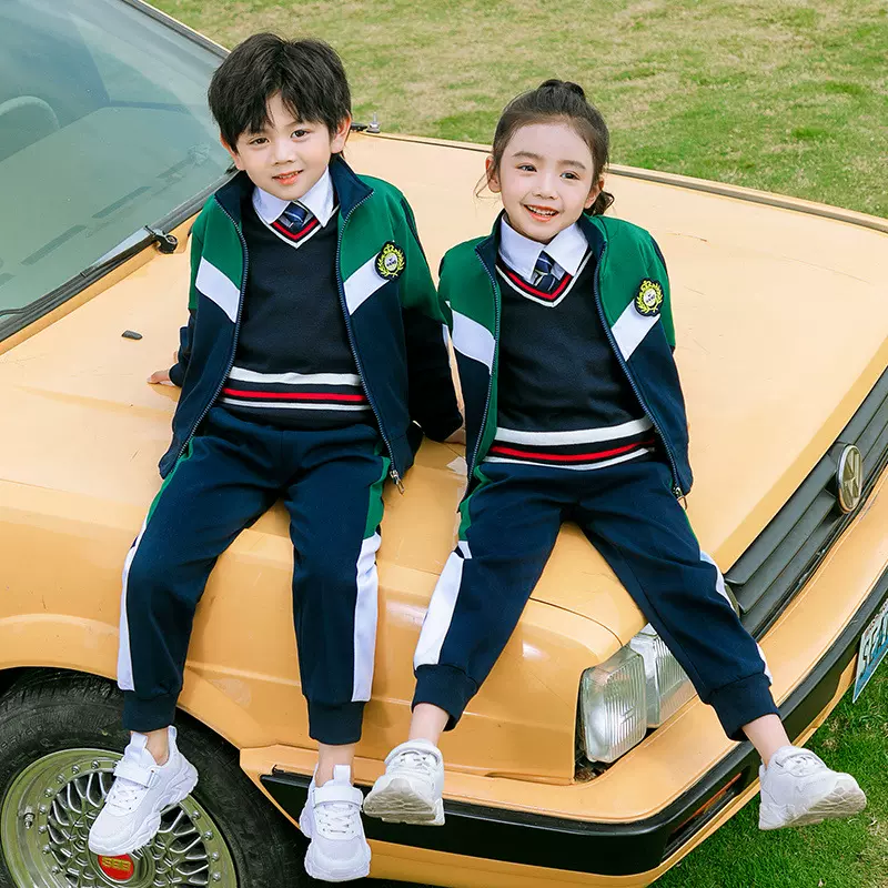 工厂定制学生校服套装春秋运动会三件套幼儿园园服班服儿童棒球服