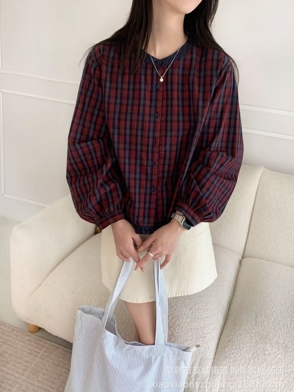 2025新款秋季条纹款木耳边下摆拼接款设计感女装新款衬衫女3006|undefined