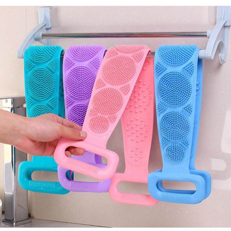 二層シリコン製バスタオル、男女兼用、家庭用背中洗いタオル、伸縮式背中洗いタオル、背中洗浄ツール|undefined