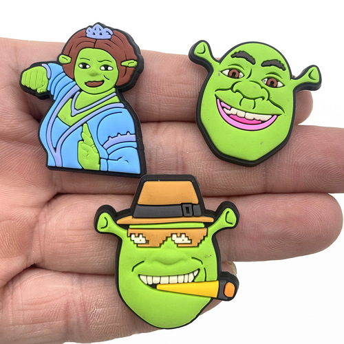 10 animated character cartoon monster Shrek shoe flower shoe buckle PVC Crocs decoration removable